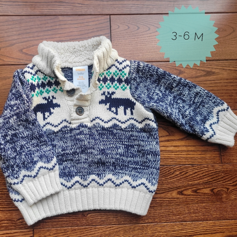 Gymboree 3-6m Moose Sweater